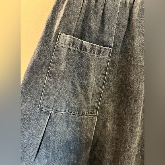 BACE COLLECTION Mid Blue Denim Pocket Skirt - Picture 3 of 6